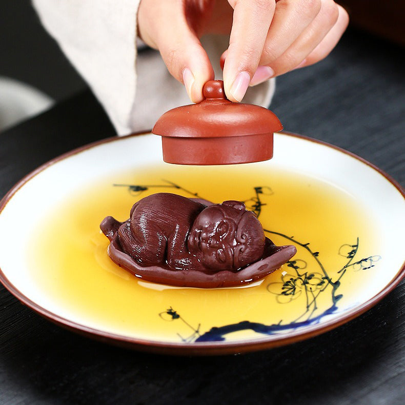 Little Monkey On Bodhi Leaf Tea Pet