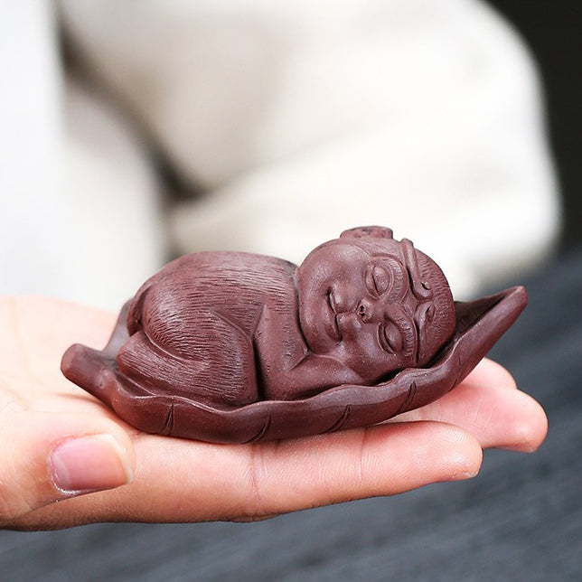 Little Monkey On Bodhi Leaf Tea Pet
