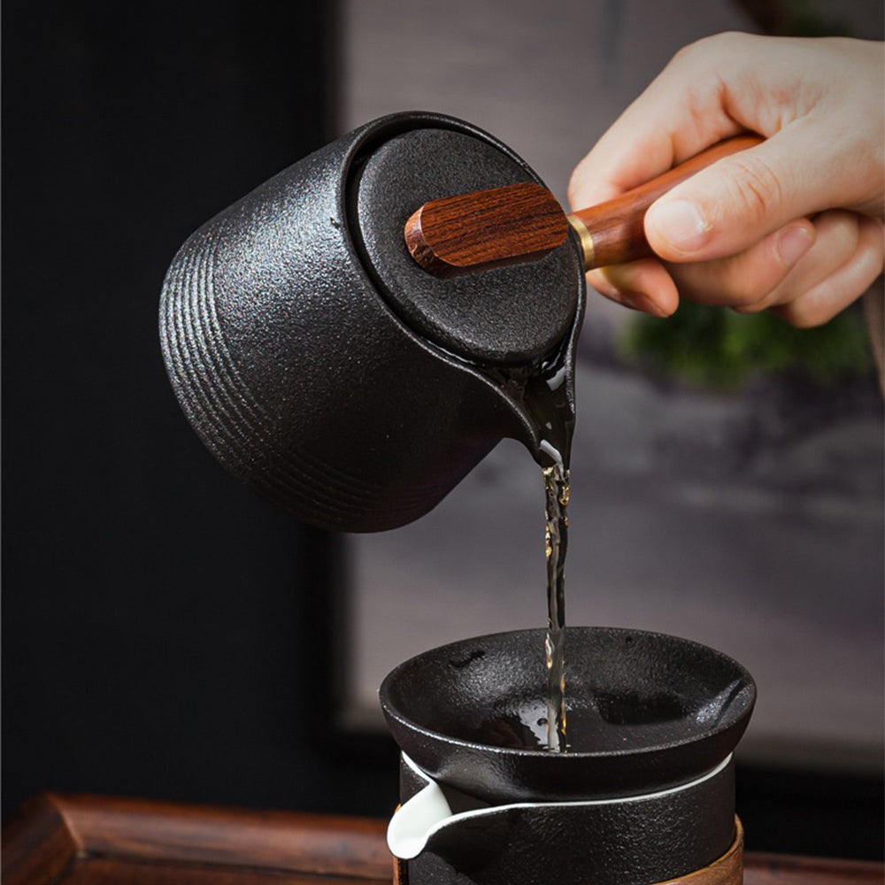 Japanese Black Pottery Kung Fu Tea Set