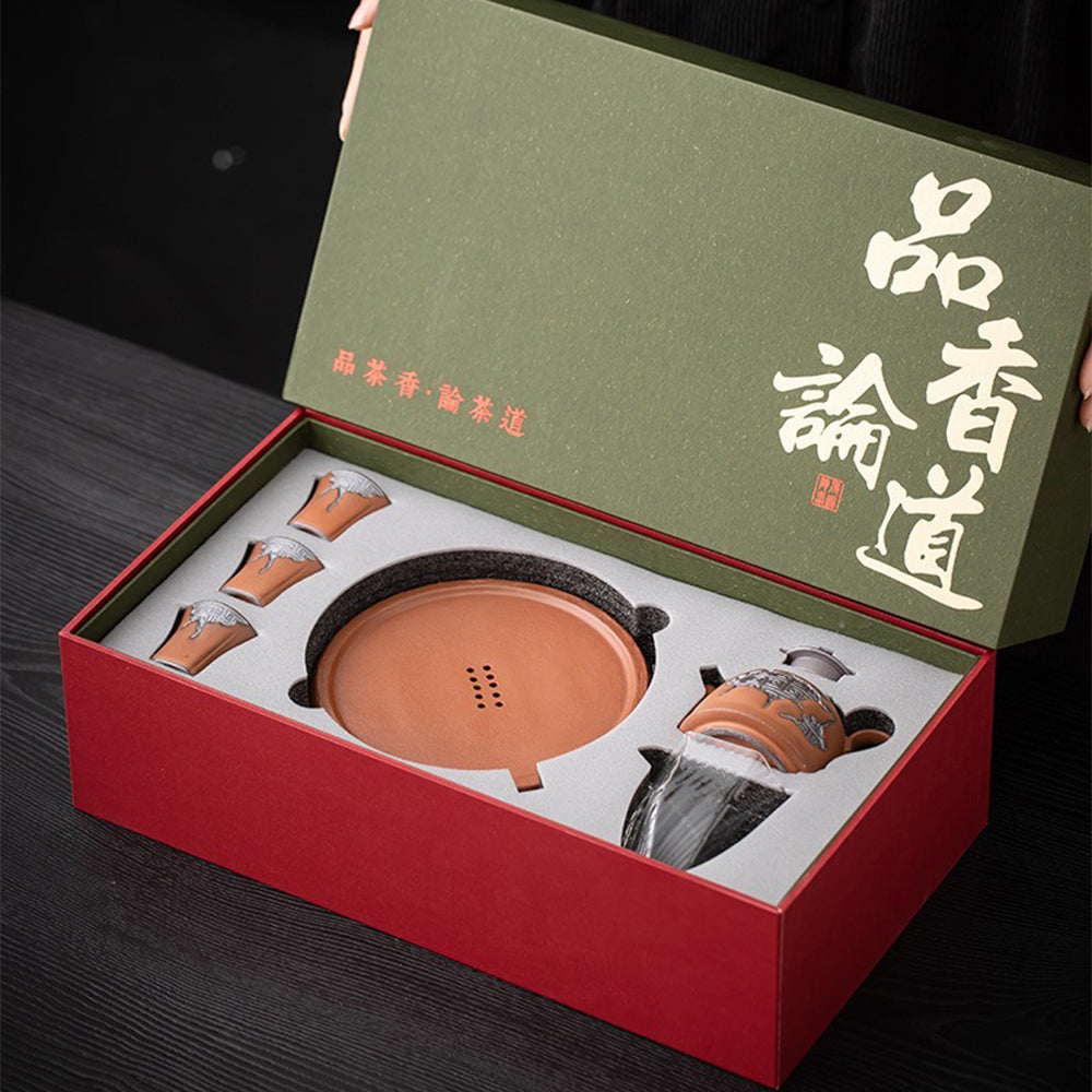Japanese Auspicious Clouds Pottery Tea Set