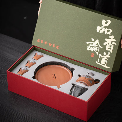 Japanese Auspicious Clouds Pottery Tea Set