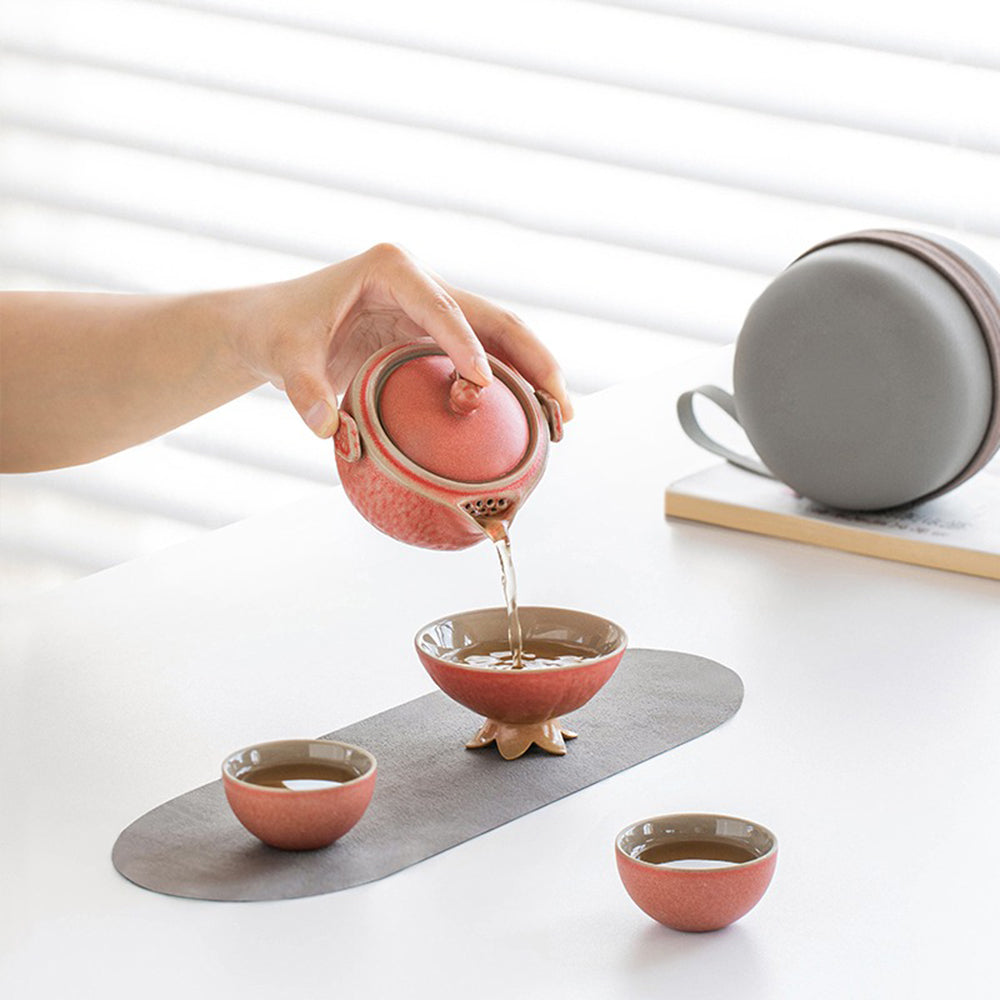 Pomegranate Shape Travel Tea Set