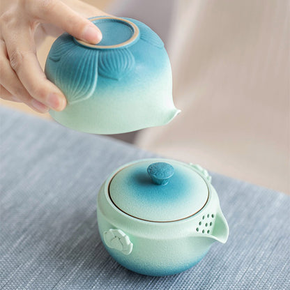 Shiboridashi Lotus Travel Tea Set