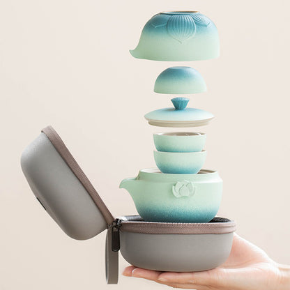 Shiboridashi Lotus Travel Tea Set