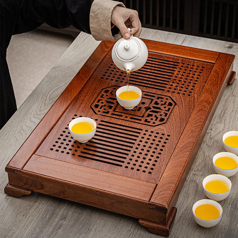 Fu Character Rosewood Gongfu Tea Tray
