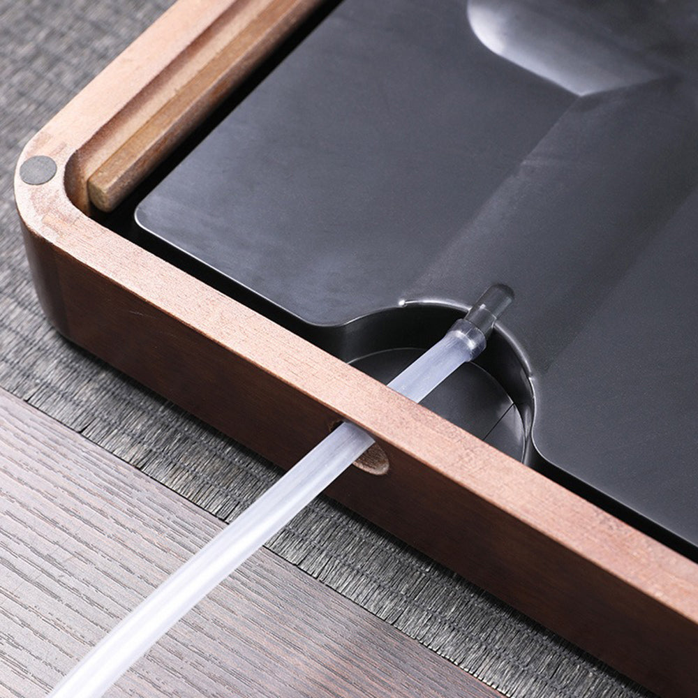 Solid Wood Black Stone Tea Tray
