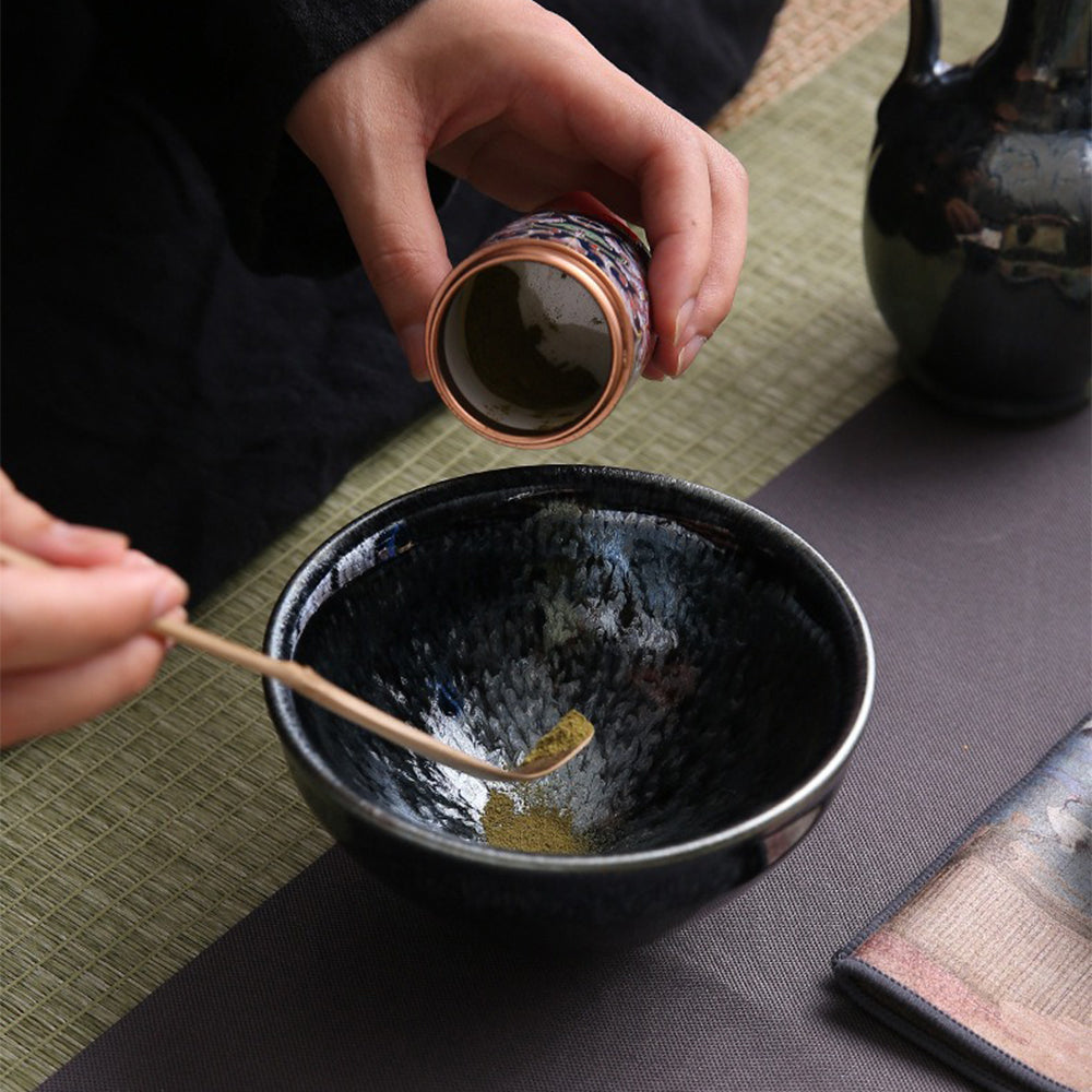 Tenmoku Matcha Green Tea Set With Travel Bag