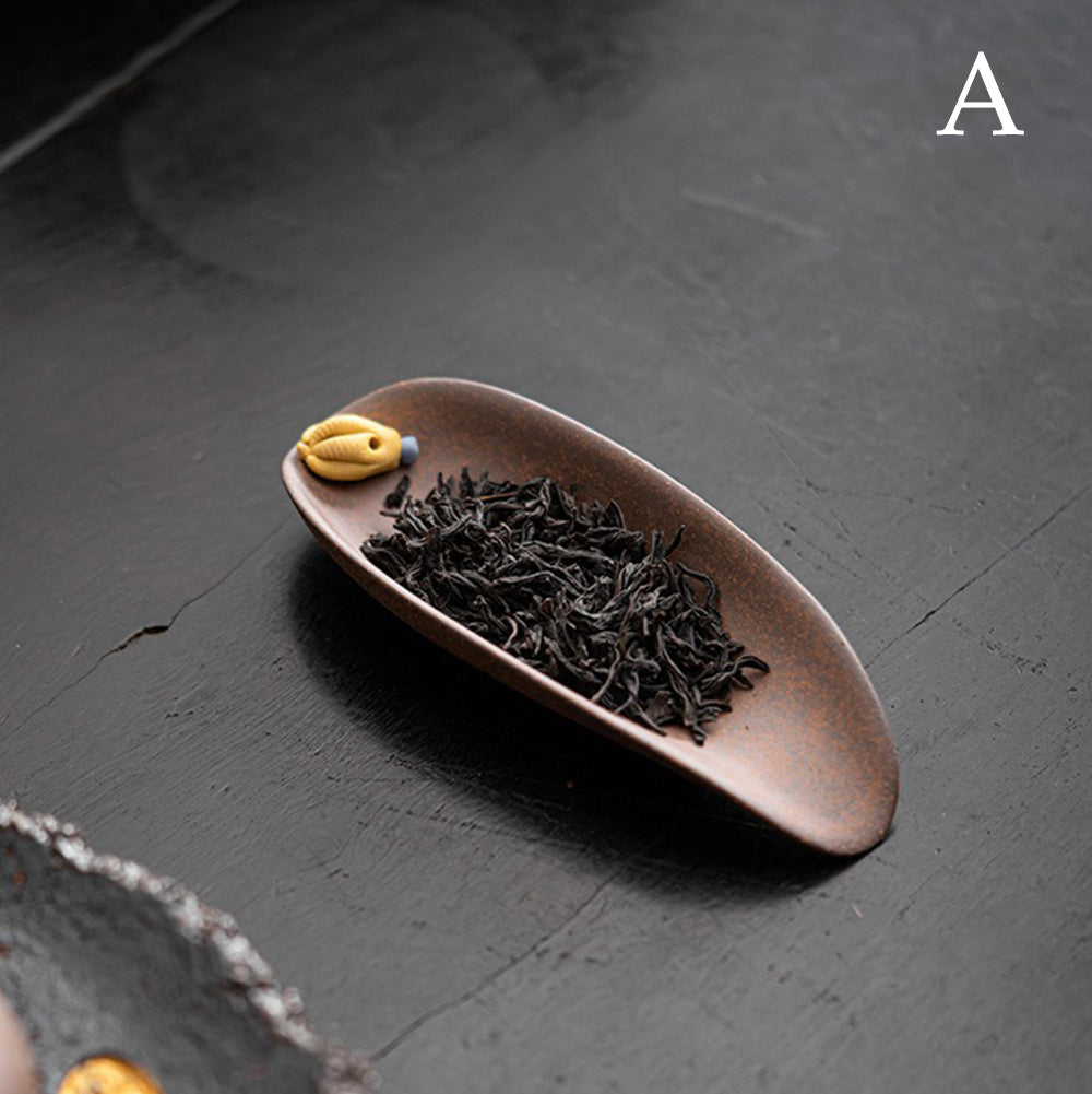 Handmade Coarse Pottery Cha He Tea Holder