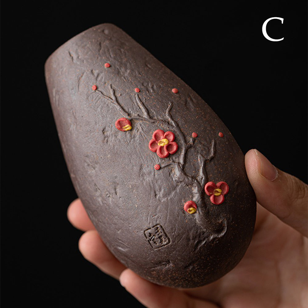 Handmade Coarse Pottery Cha He Tea Holder