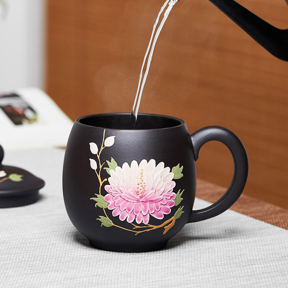 Purple Clay Color Changing Peony Tea Cup