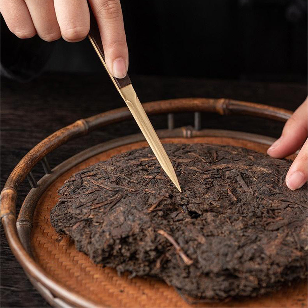 Ebony & Copper Tea Utensils Set With Coaster