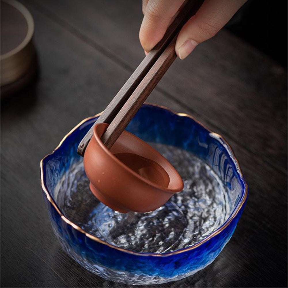 Ebony & Copper Tea Utensils Set With Coaster