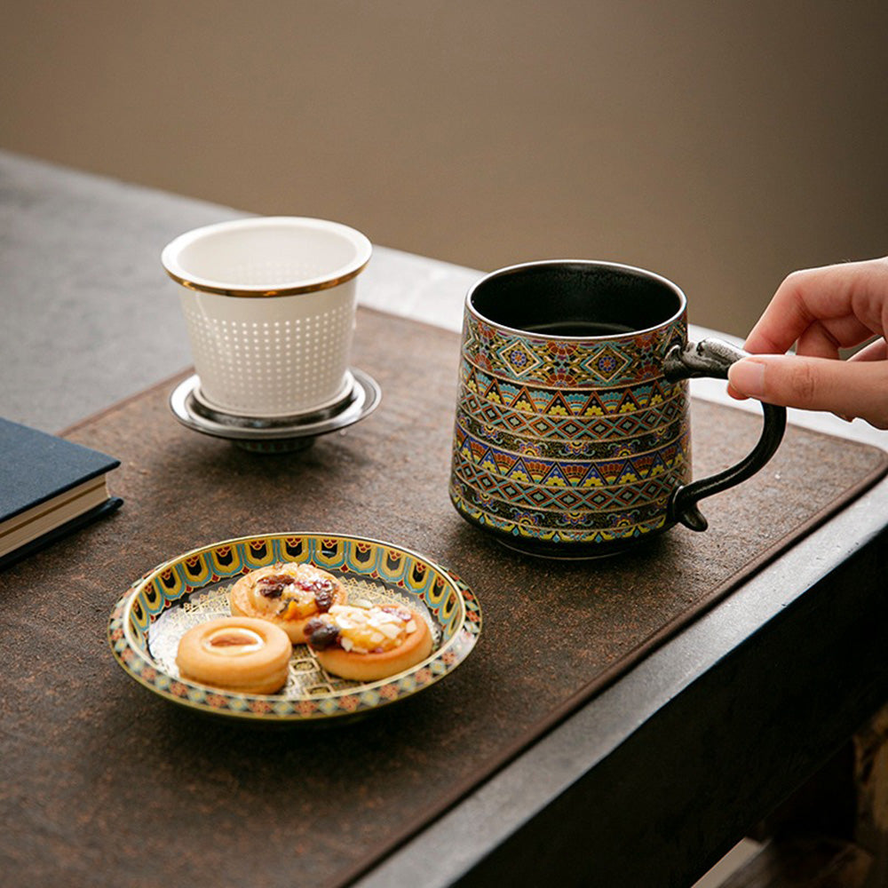 Dunhuang Ceramic Tea Cup With Infuser