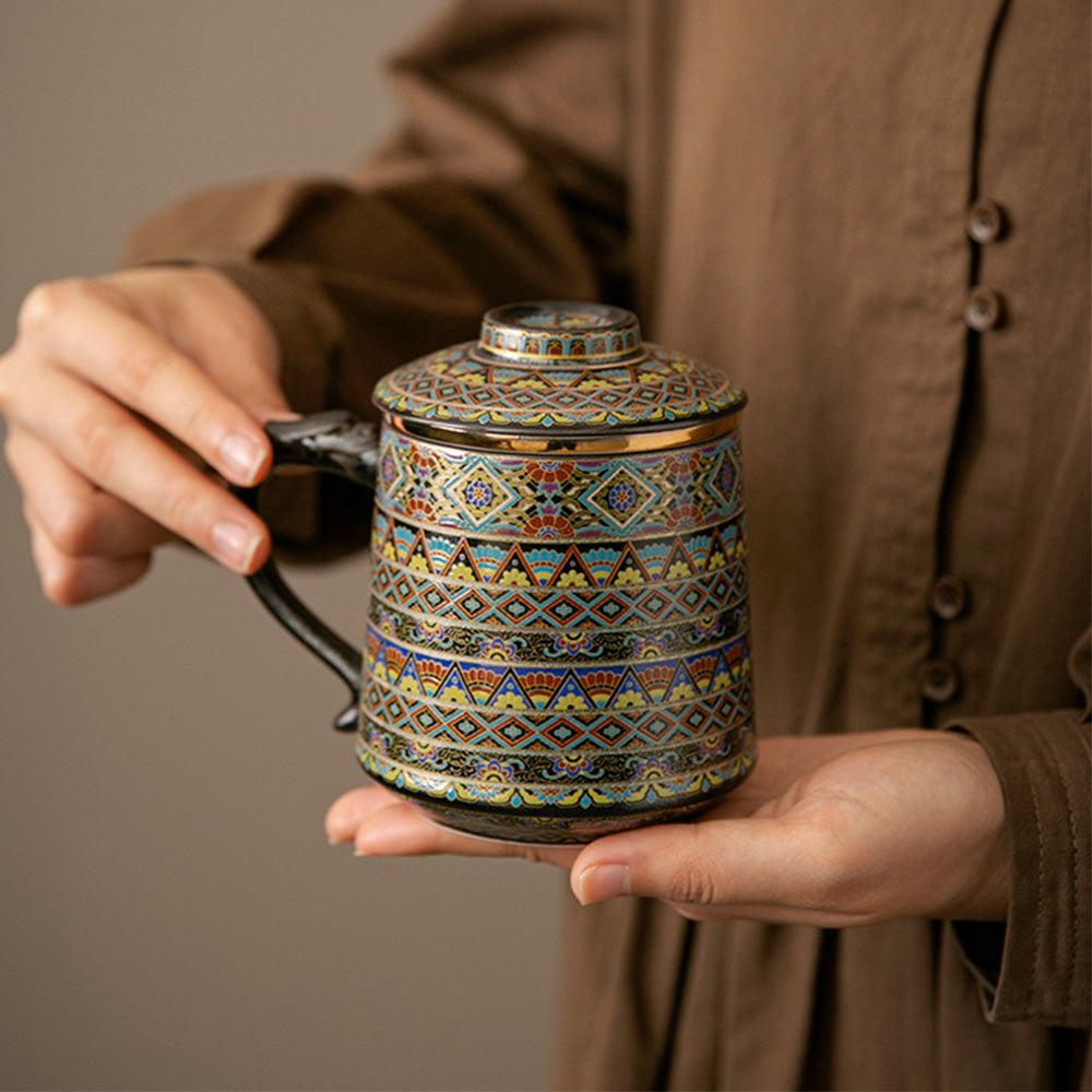 Dunhuang Ceramic Tea Cup With Infuser