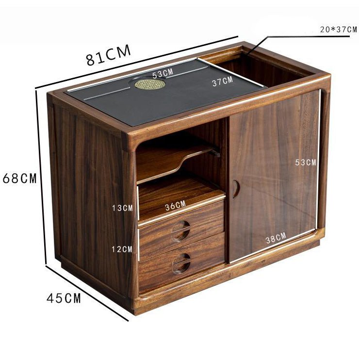 Movable Integrated Walnut Tea Table