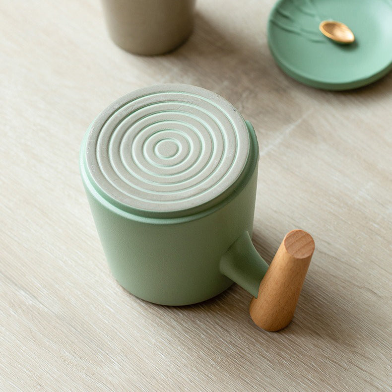 Japanese Mountain Tea Cup With Wooden Handle