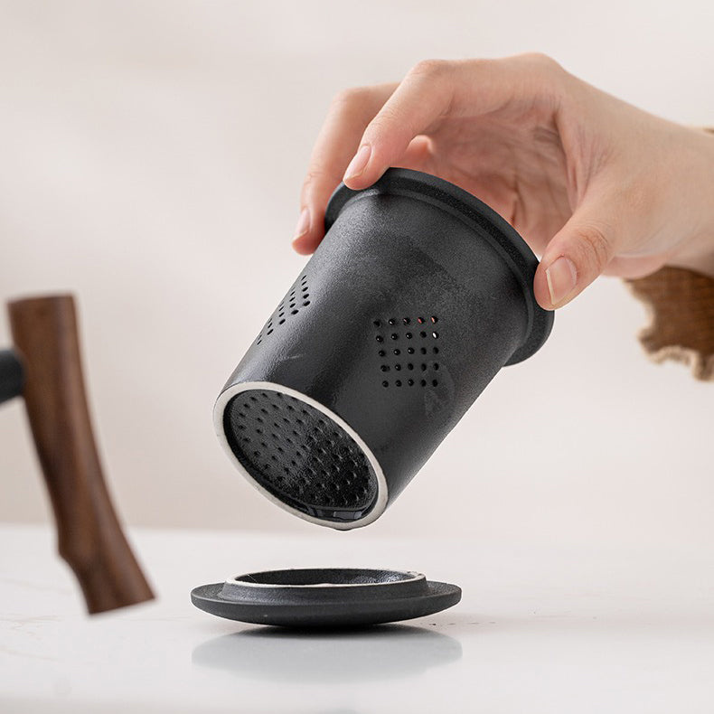 Japanese Mountain Tea Cup With Wooden Handle