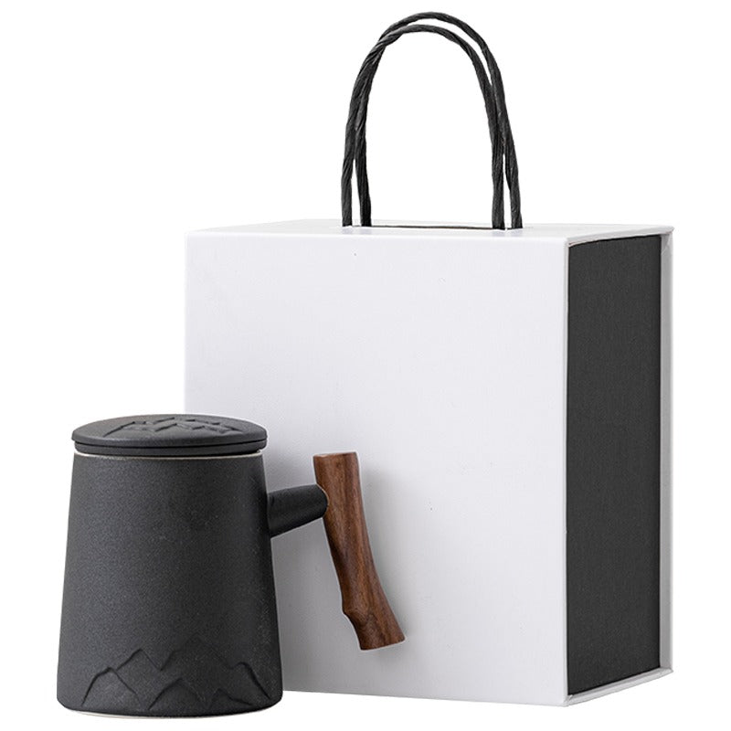 Japanese Mountain Tea Cup With Wooden Handle