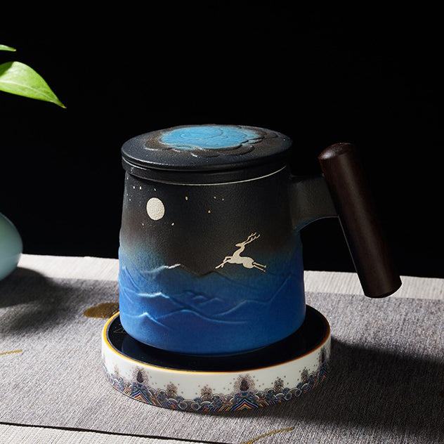 Japanese Sky And Deer Tea Mug
