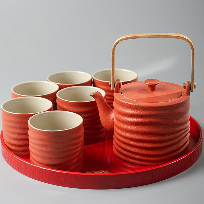 Double Happiness Lines Wedding Tea Set