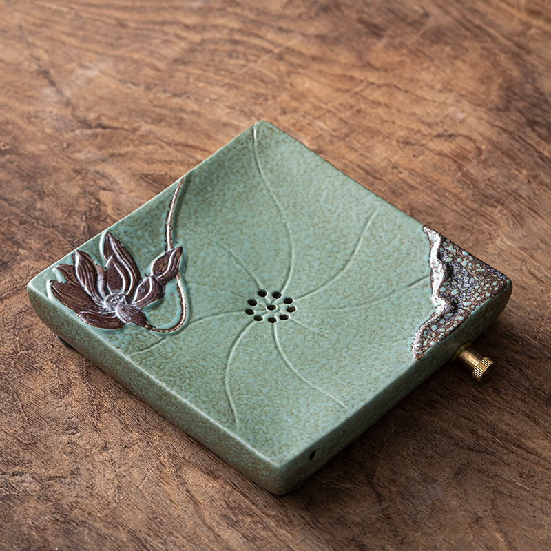 Coarse Pottery Kyusu Lotus Tea Set