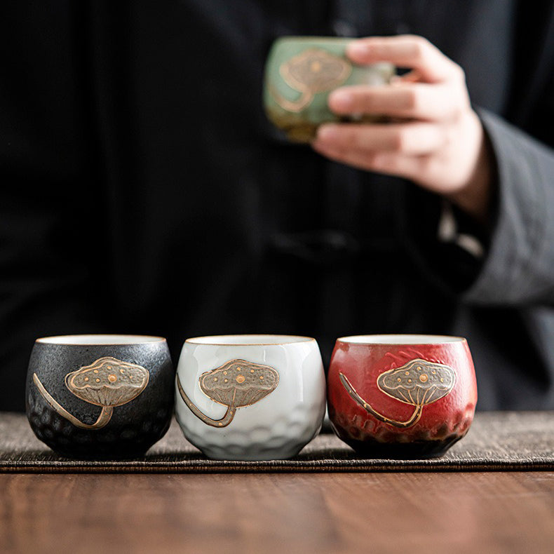 Kiln Transformed Lotus Kung Fu Tea Cup (Set of 4)
