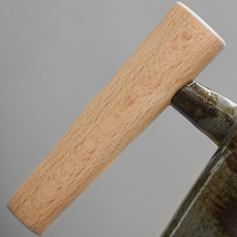 Vintage Japanese Mug with Wooden Handle