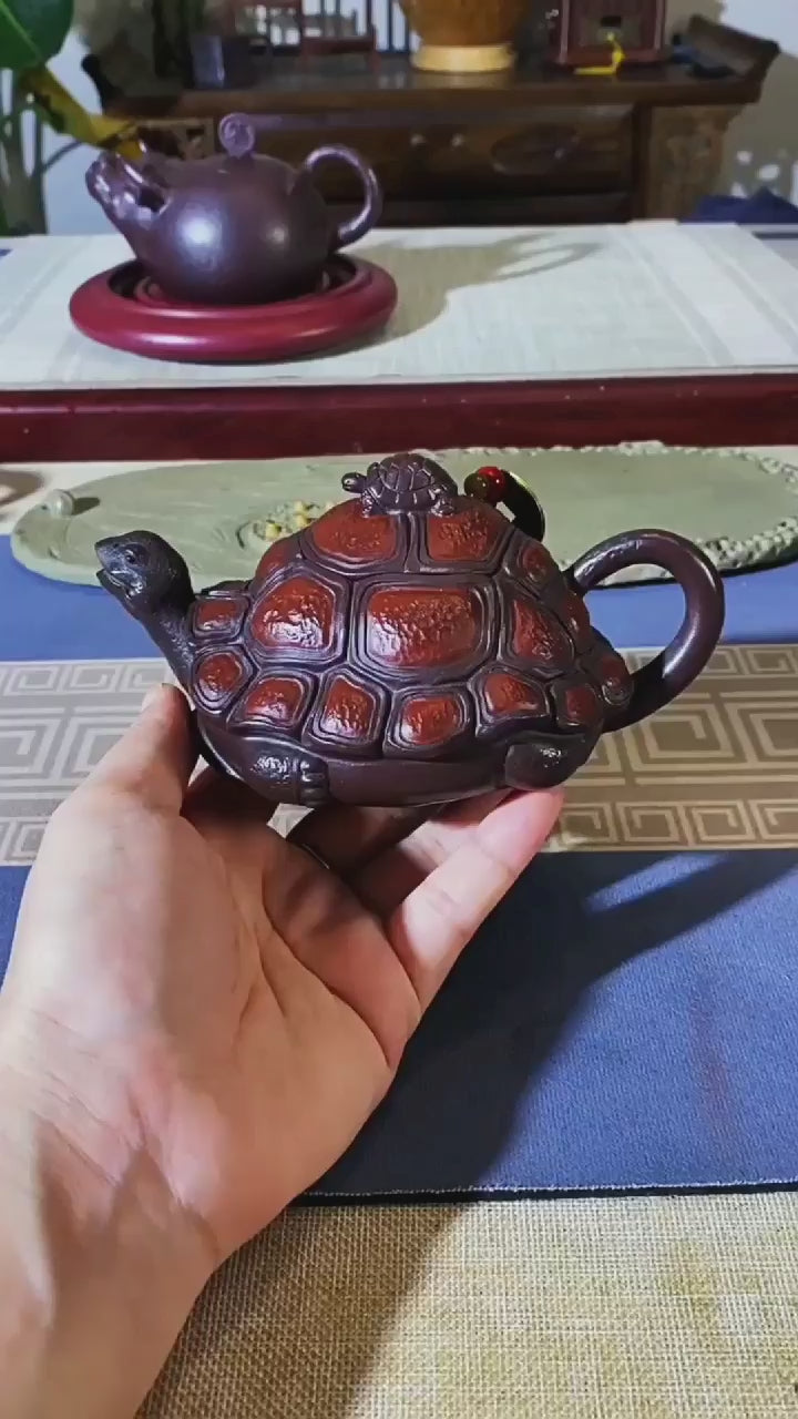 Yixing Purple Clay Turtle Teapot