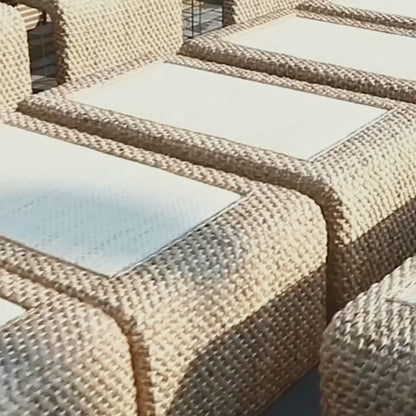 Japanese Rattan Low Table Tatami Tea Table Set