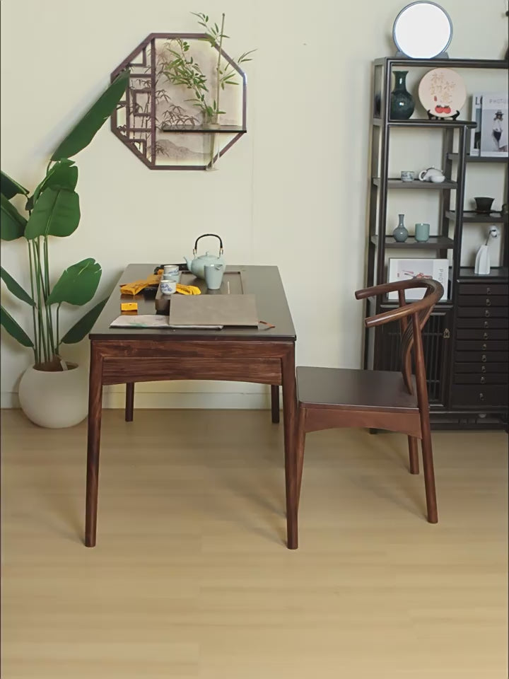 Walnut Integrated Movable Tea Table