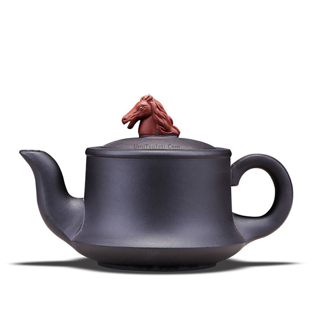 Yixing Black Clay Horse Head Teapot