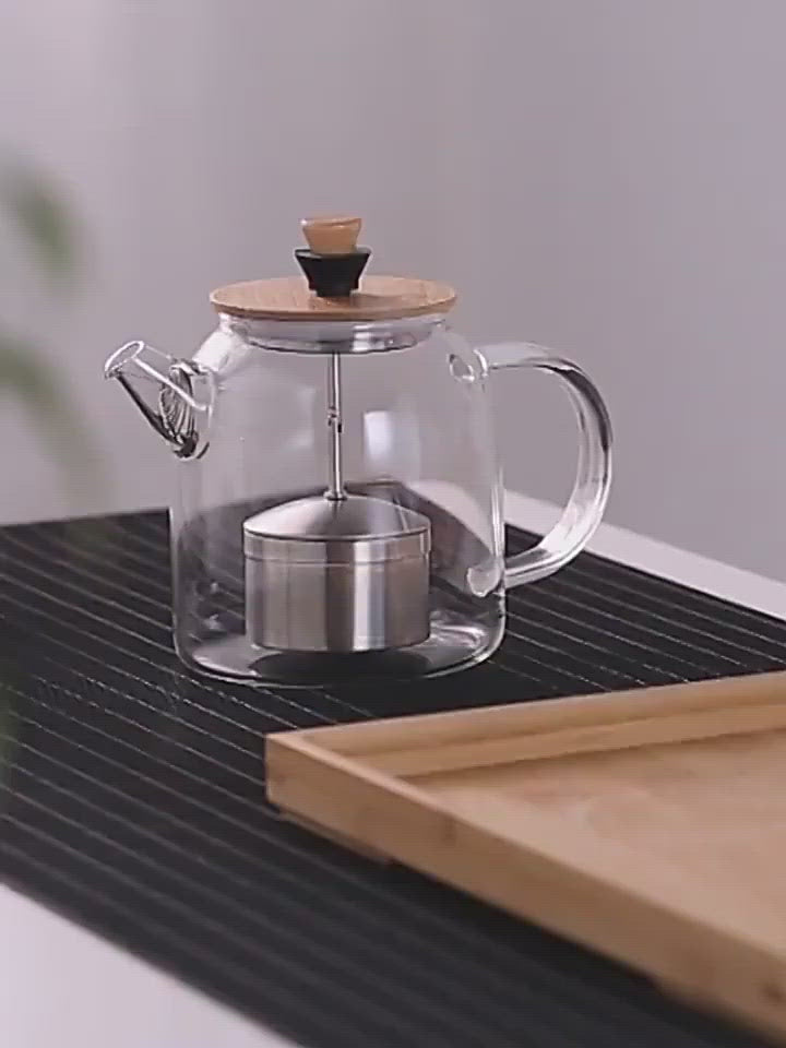 Glass Teapot With Stainless Steel Infuser Box