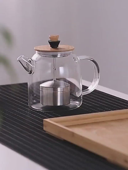 Glass Teapot With Stainless Steel Infuser Box