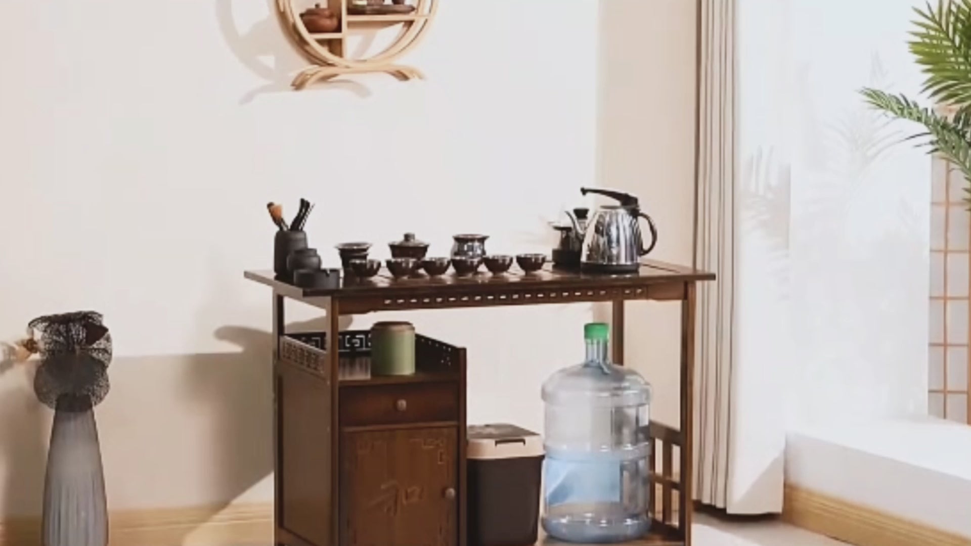 Chinese Tea Car with Stone Tea Tray