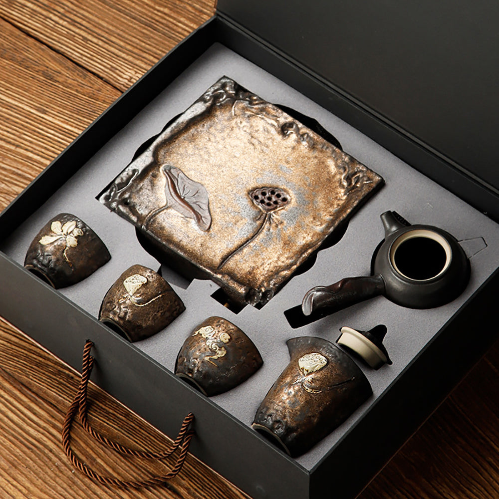 Gold Lotus Seed Kyusu Tea Set
