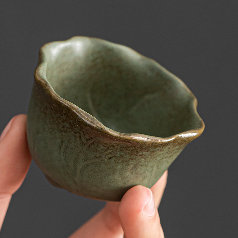 Coarse Pottery Kyusu Lotus Tea Set