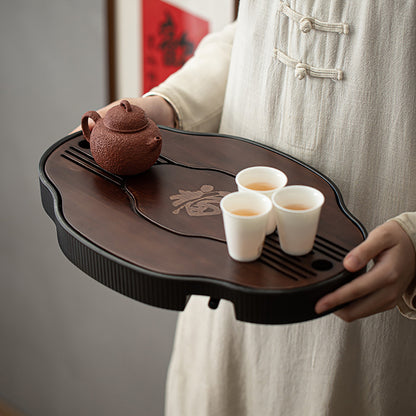 Chinese Walnut Bamboo Gong Fu Tea Tray