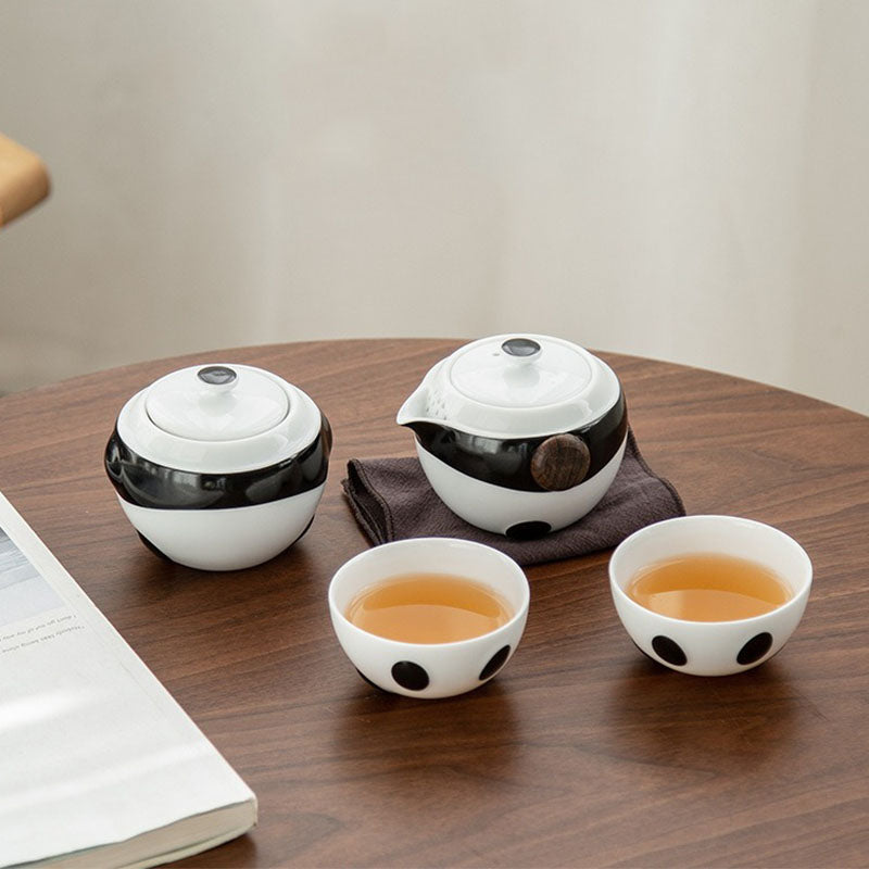 Panda Travel Tea Set With Tea Caddy