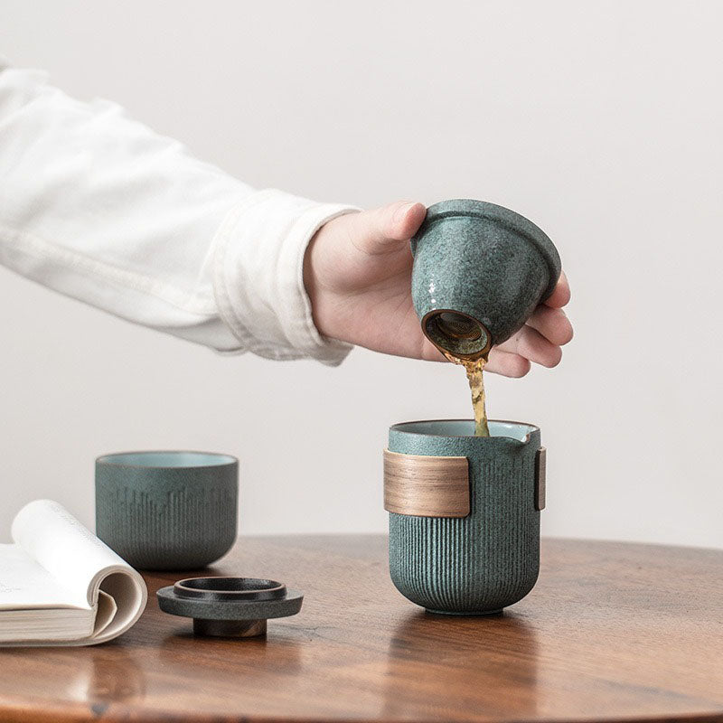 Bluestone Glazed Travel Tea Set