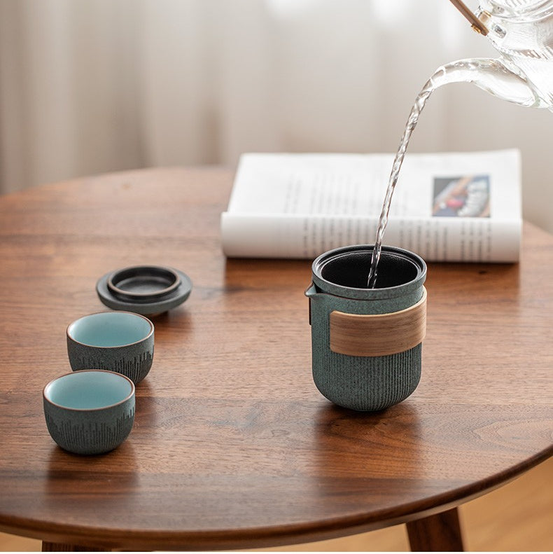 Bluestone Glazed Travel Tea Set