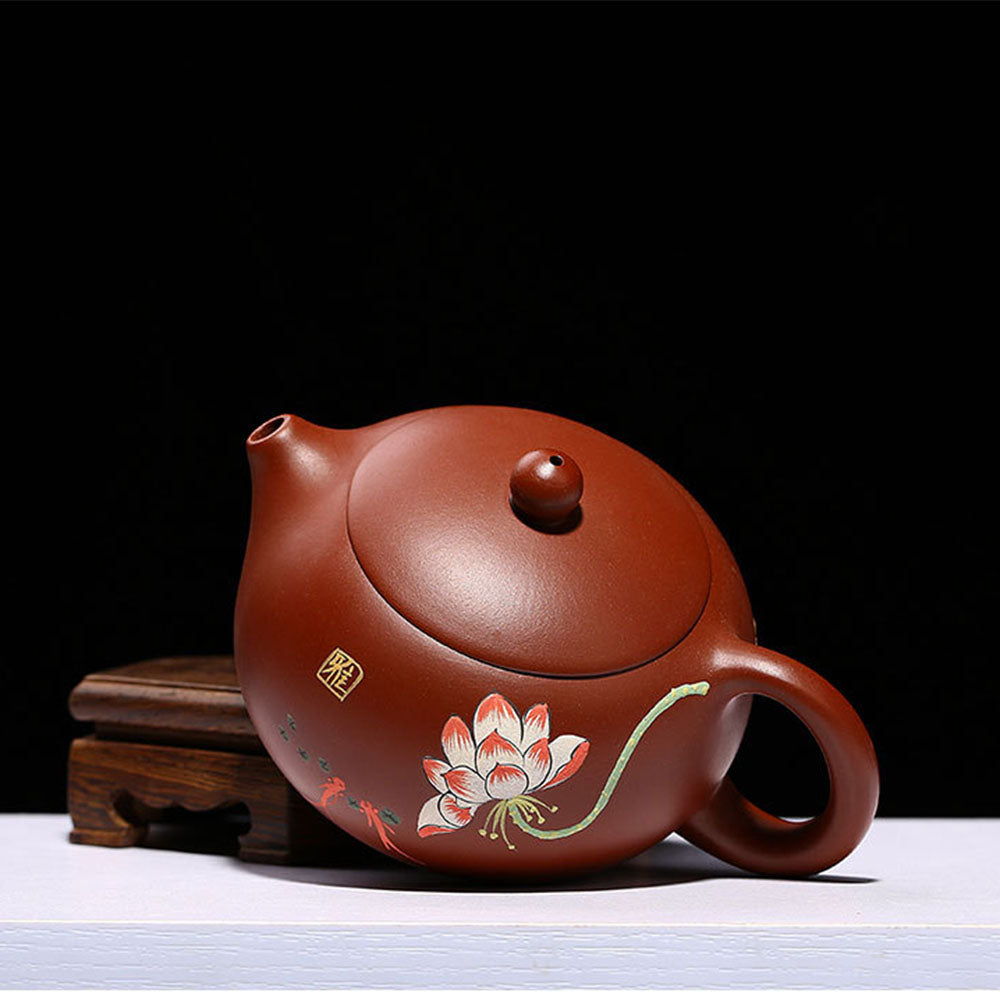 Yixing Red Clay Xi Shi Lotus Teapot