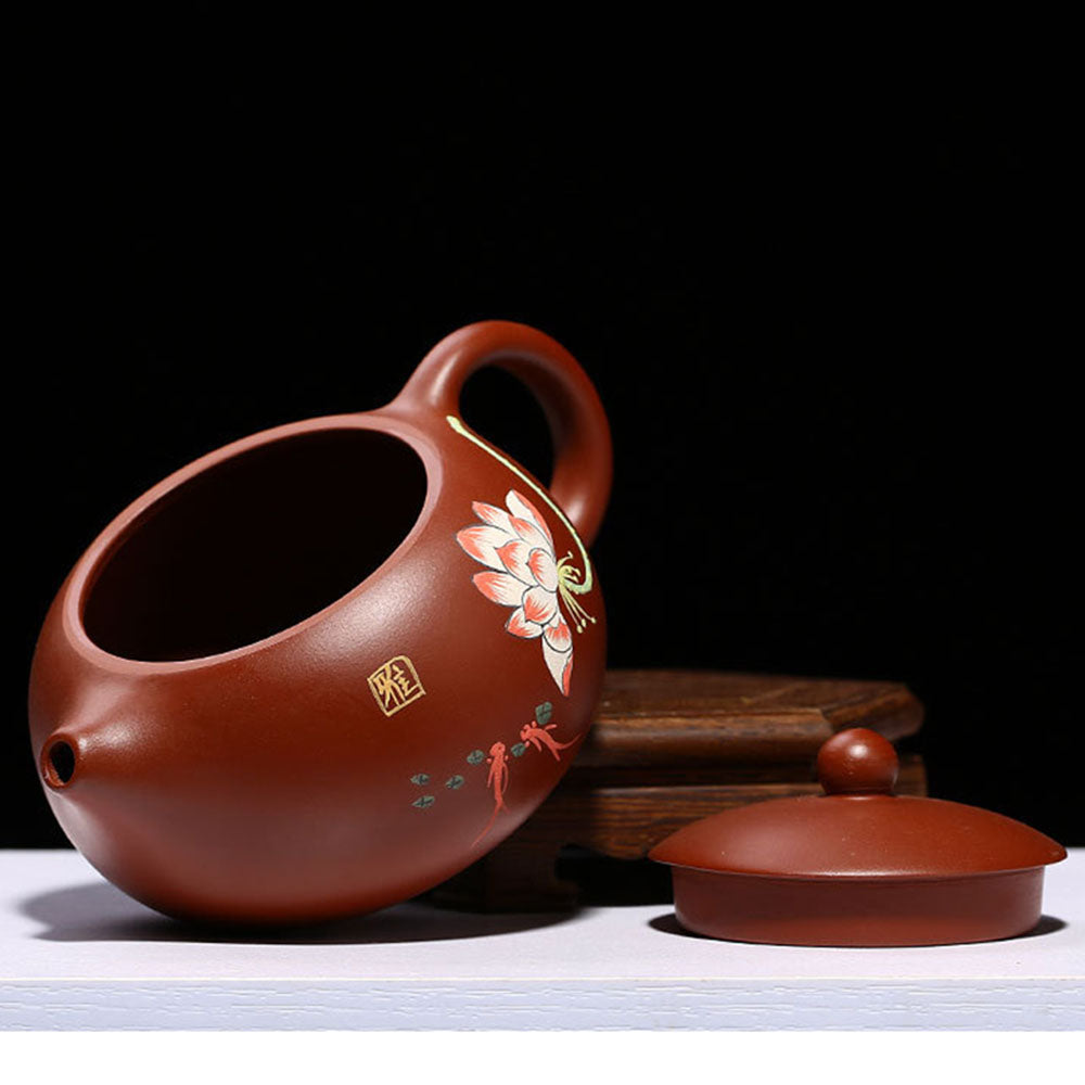 Yixing Red Clay Xi Shi Lotus Teapot