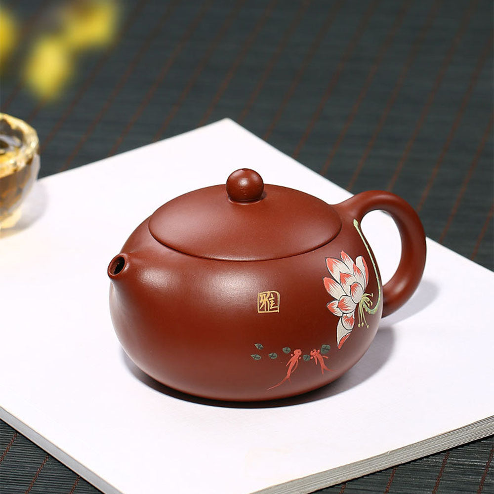 Yixing Red Clay Xi Shi Lotus Teapot