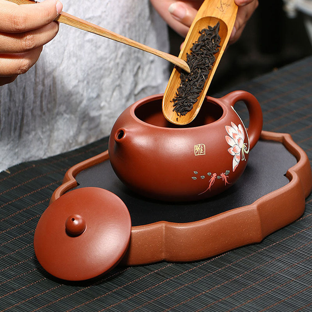 Yixing Red Clay Xi Shi Lotus Teapot