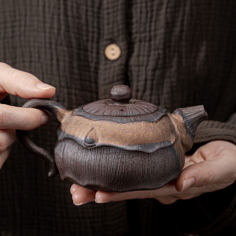 Japanese Iron Glazed Lotus Teapot
