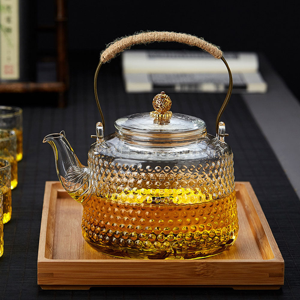 Rivet Pattern Thickened Glass Teapot