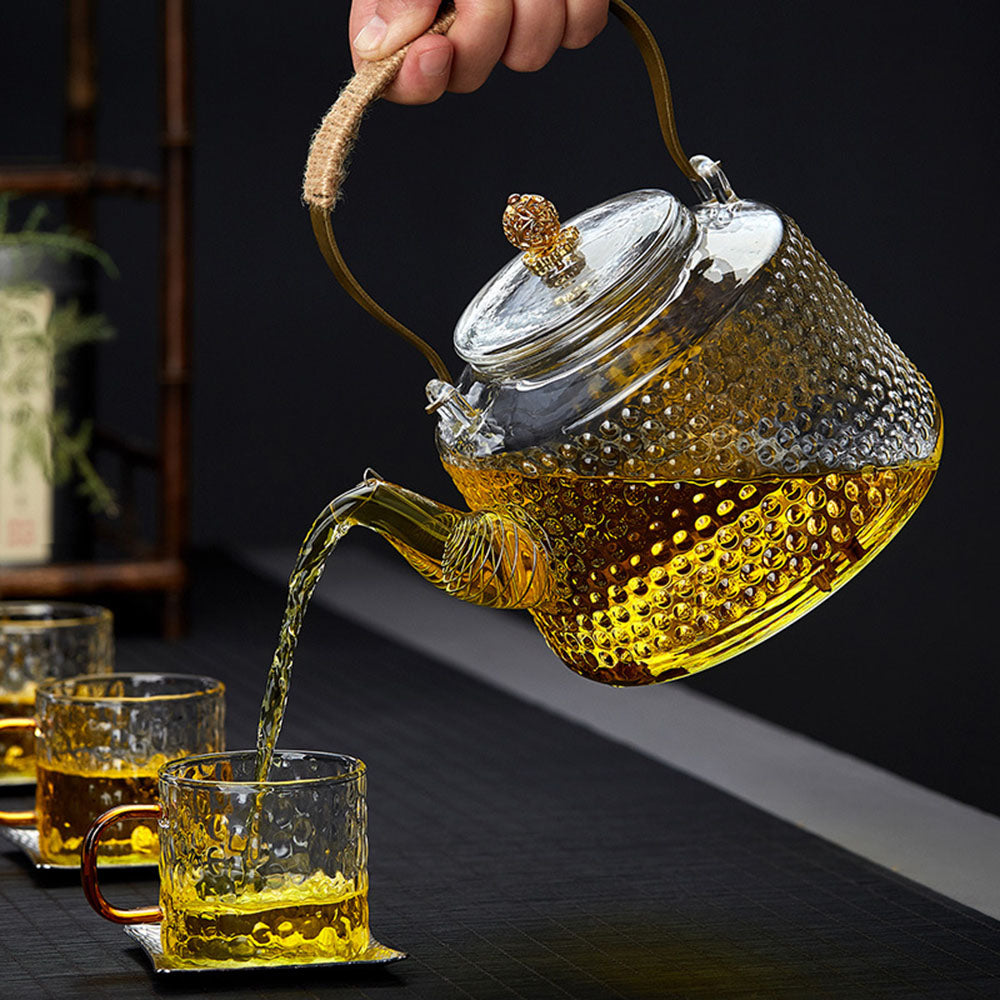 Rivet Pattern Thickened Glass Teapot
