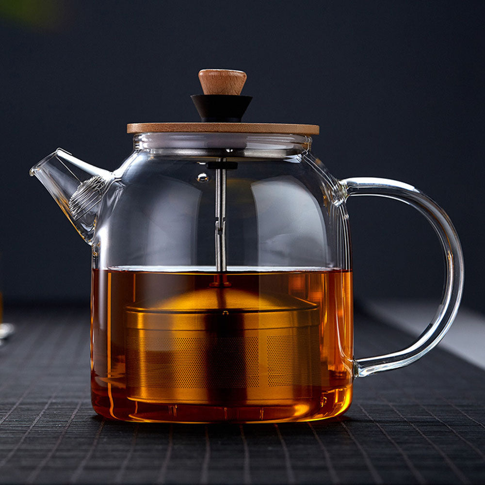 Glass Teapot With Stainless Steel Infuser Box