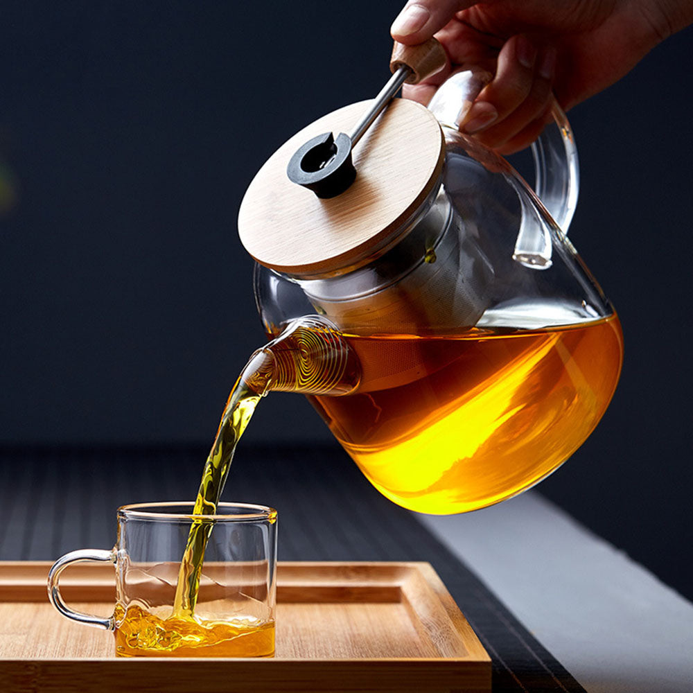 Glass Teapot With Stainless Steel Infuser Box