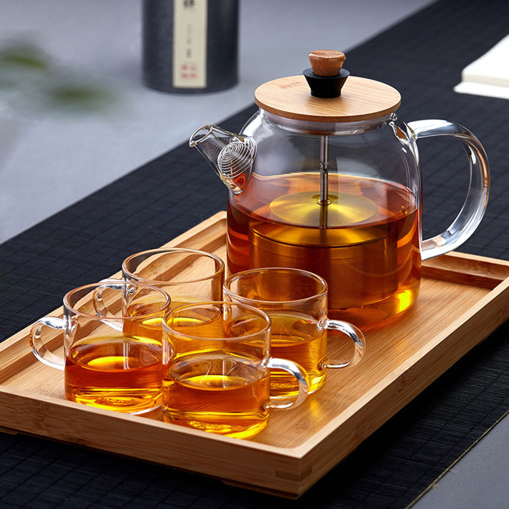 Glass Teapot With Stainless Steel Infuser Box